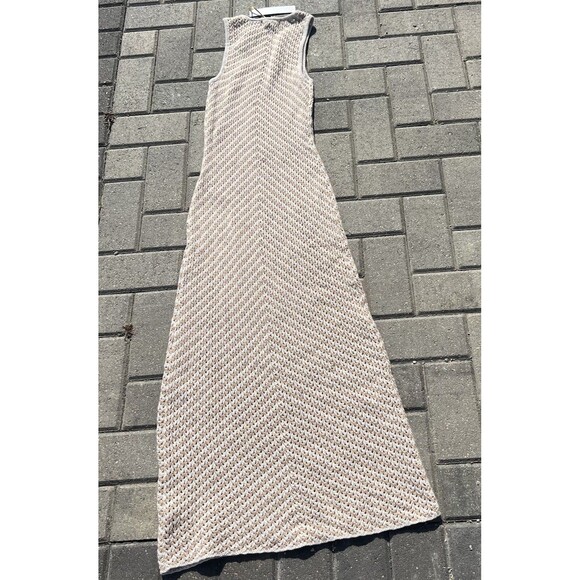 House of Harlow Revolve Tan/White Chevron Sleeveless Maxi Boho Dress NWT XS - Picture 7 of 7